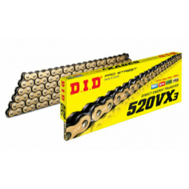 CHAIN DID 520-120L VX3 GOLD/BLACK RIVET 