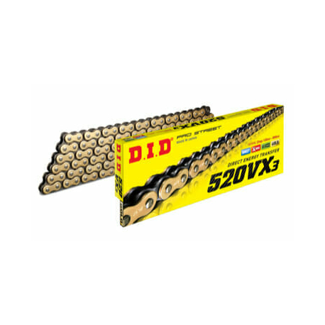 CHAIN DID 520-120L VX3 GOLD/BLACK RIVET 