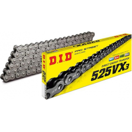 CHAIN DID 525-120L VX3 BLACK RIVET 